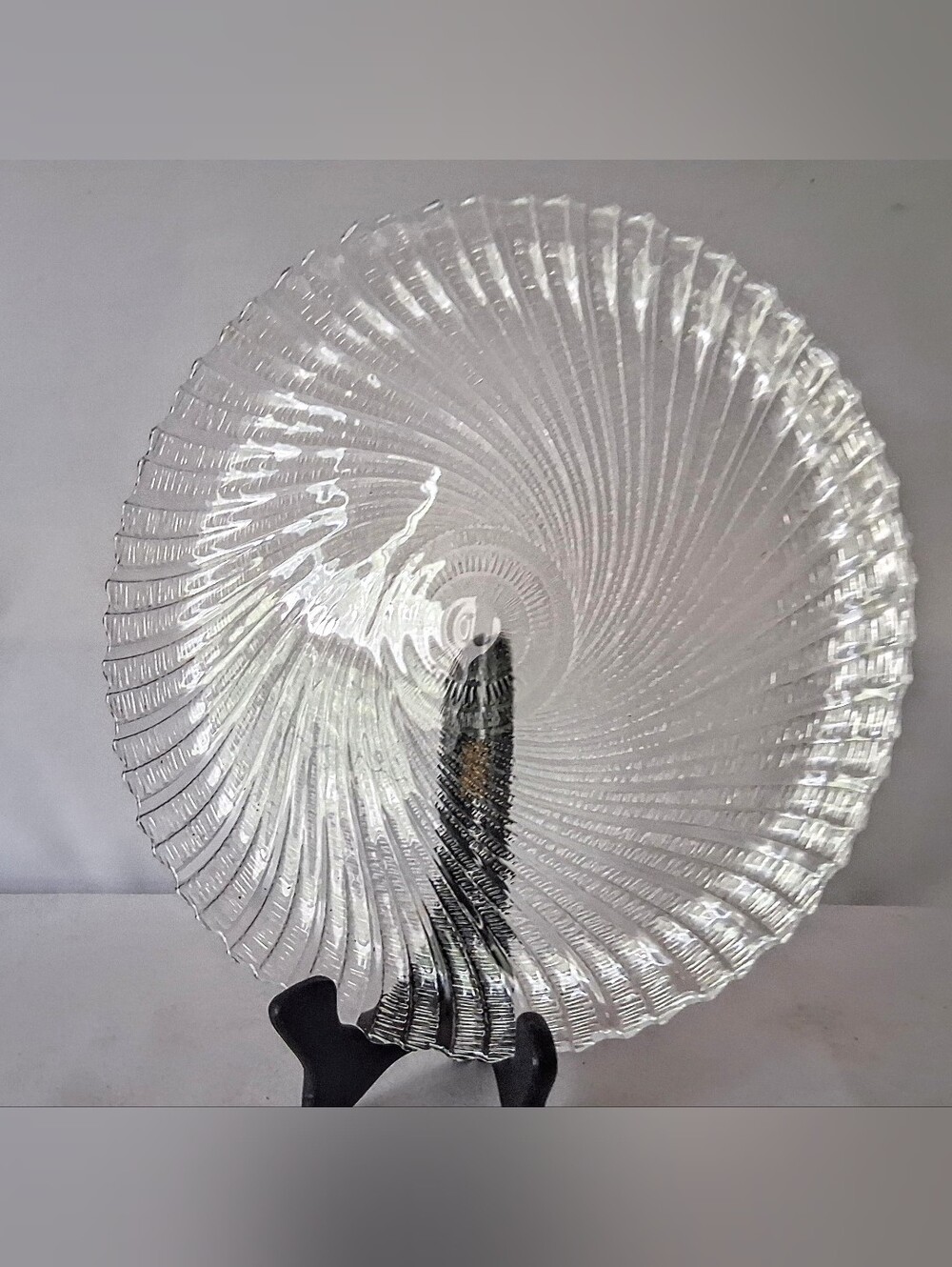 Vintage Arcoroc France "Seabreeze Swirl" Clear Glass Platter